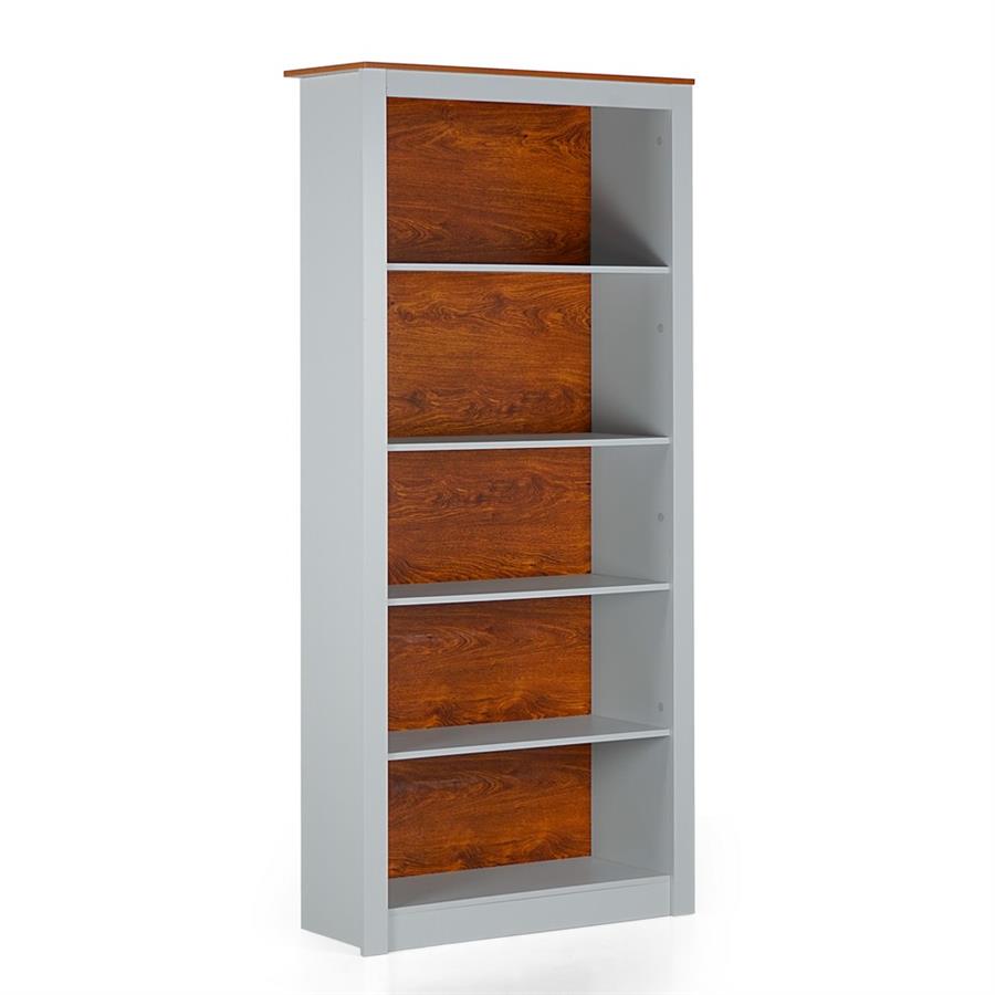 GINEVRA LIBRERIA 5 RIPIANI GRIGIA 90X36X198 CM