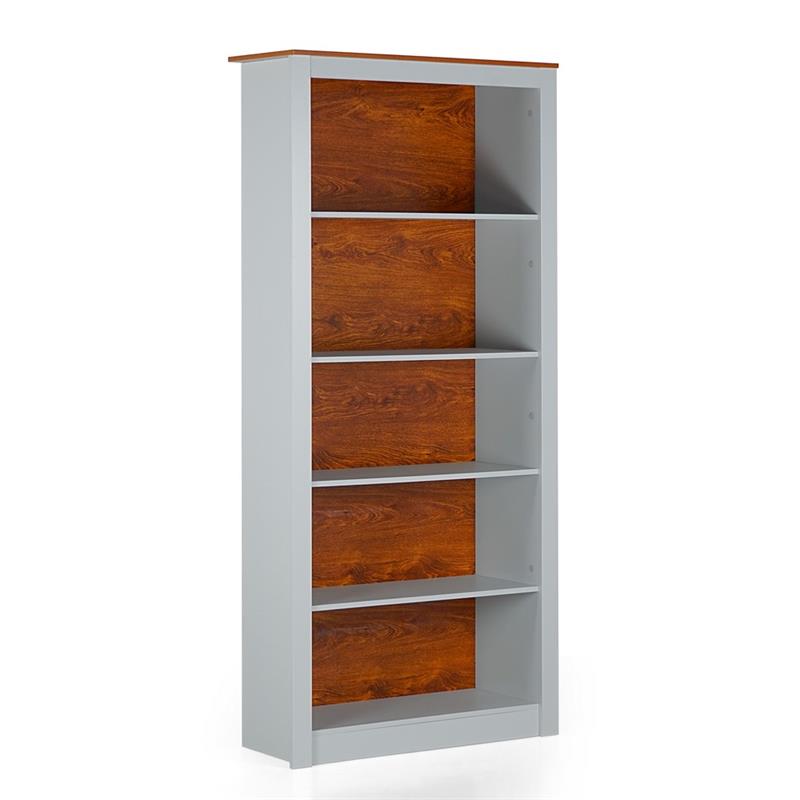 GINEVRA LIBRERIA 5 RIPIANI GRIGIA 90X36X198 CM