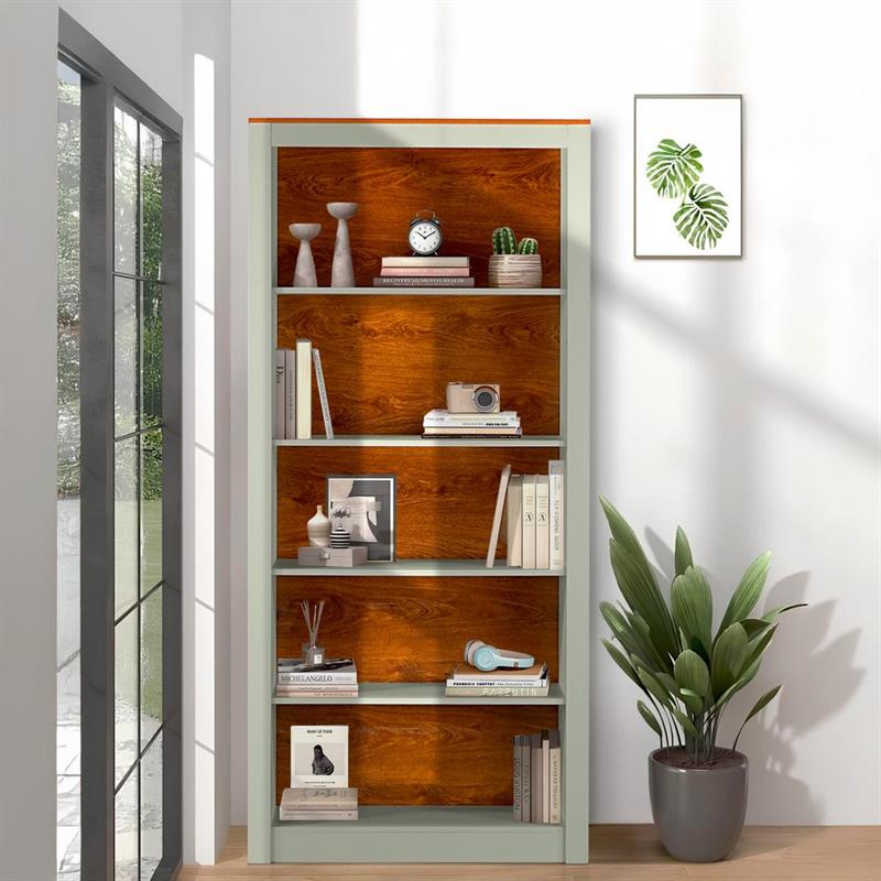 GINEVRA LIBRERIA 5 RIPIANI SALVIA 90X36X198 CM