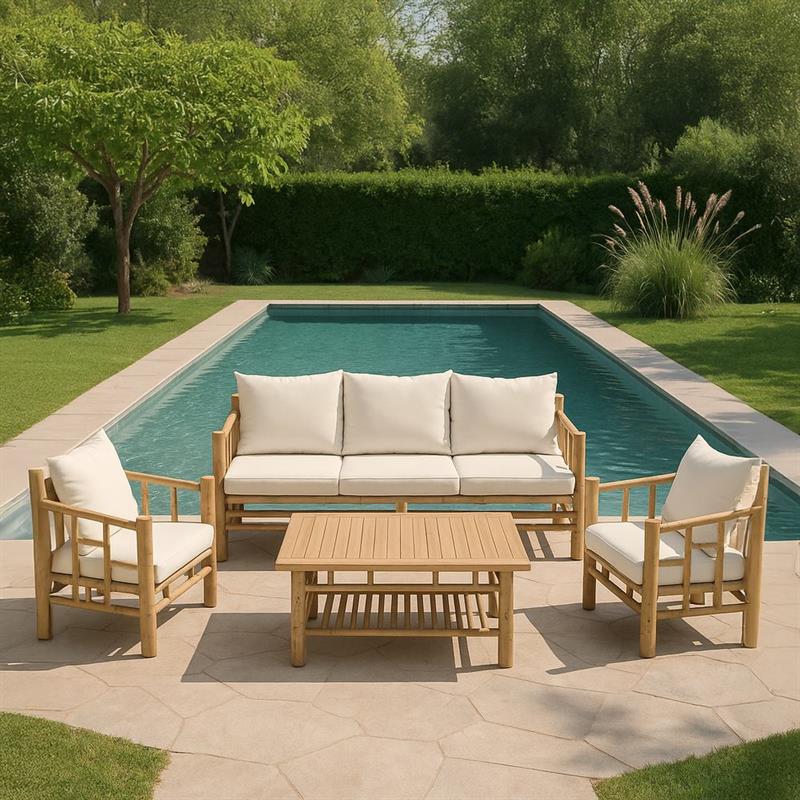 BAMBOO SET GIARDINO AKIRA 5 POSTI BIANCO