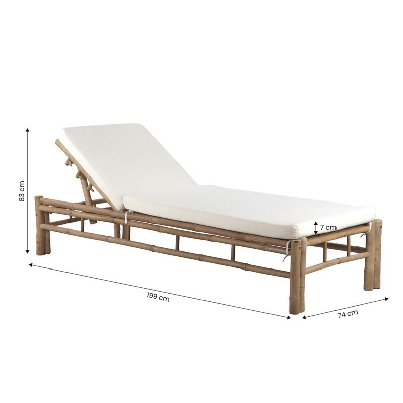 BAMBOO LETTINO 199X74X83CM BIANCO