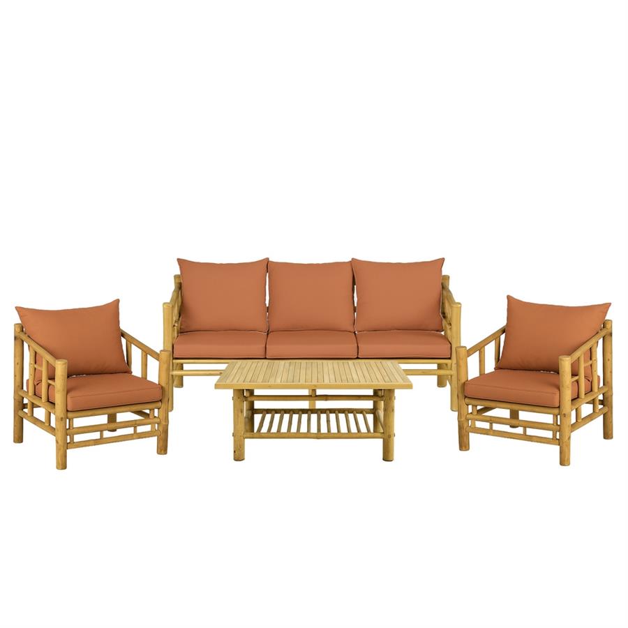 BAMBOO SET GIARDINO AKIRA 5 POSTI TERRACOTTA