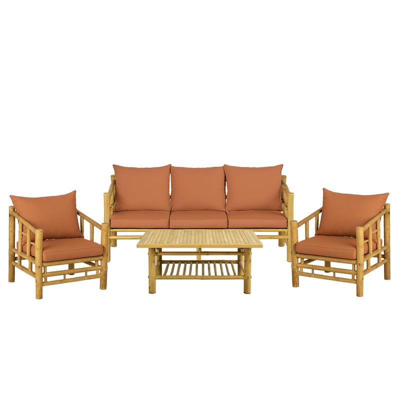 BAMBOO SET GIARDINO AKIRA 5 POSTI TERRACOTTA