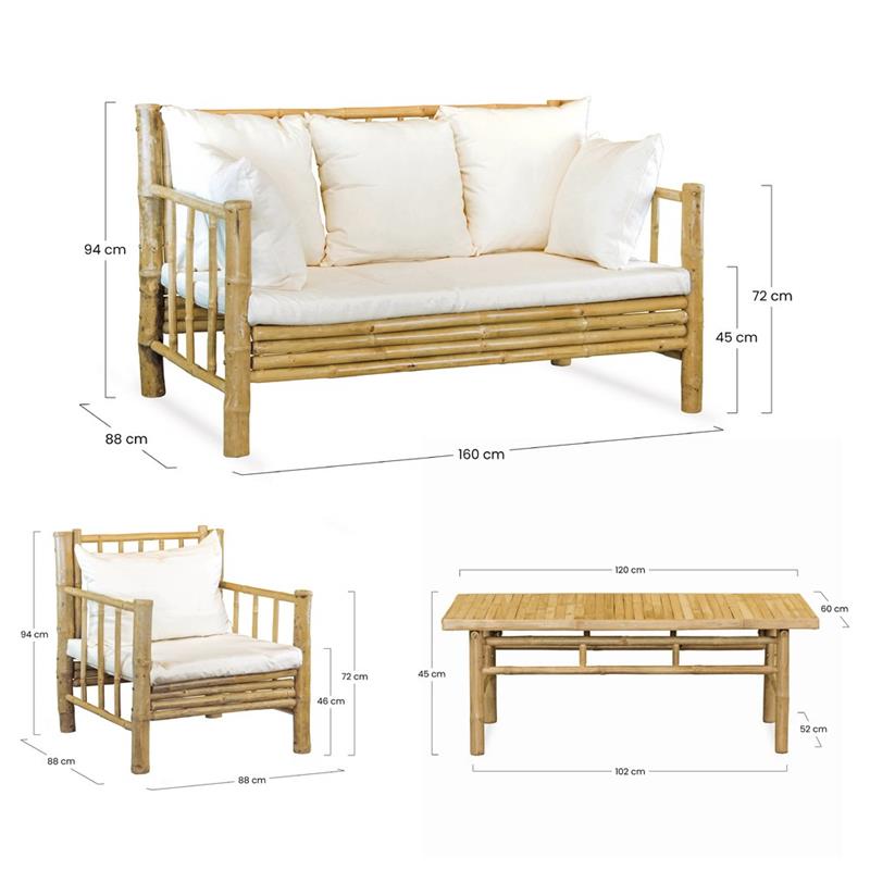 BAMBOO SET GIARDINO YASMIN 4 POSTI