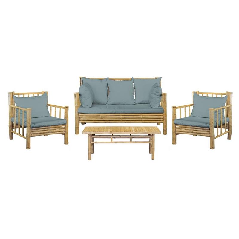 BAMBOO SET GIARDINO YASMIN 4 POSTI BLU