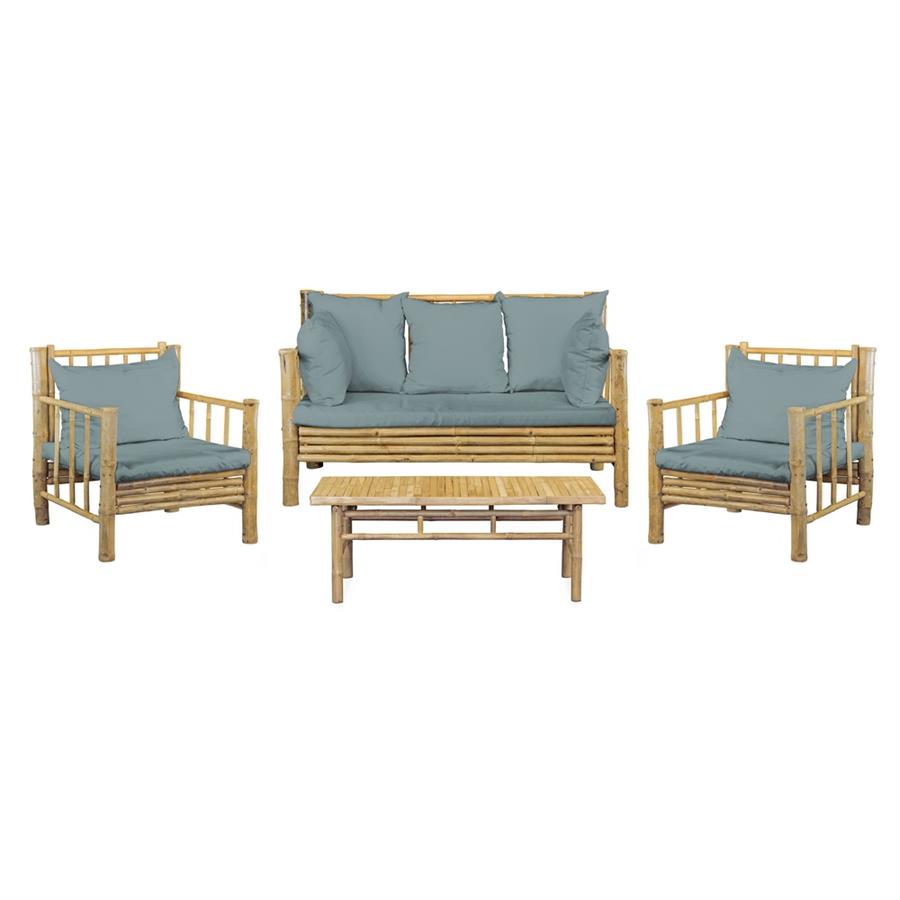 BAMBOO SET GIARDINO YASMIN 4 POSTI BLU