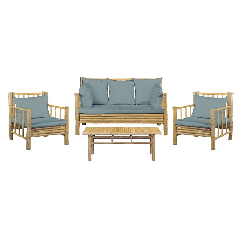 BAMBOO SET GIARDINO YASMIN 4 POSTI BLU