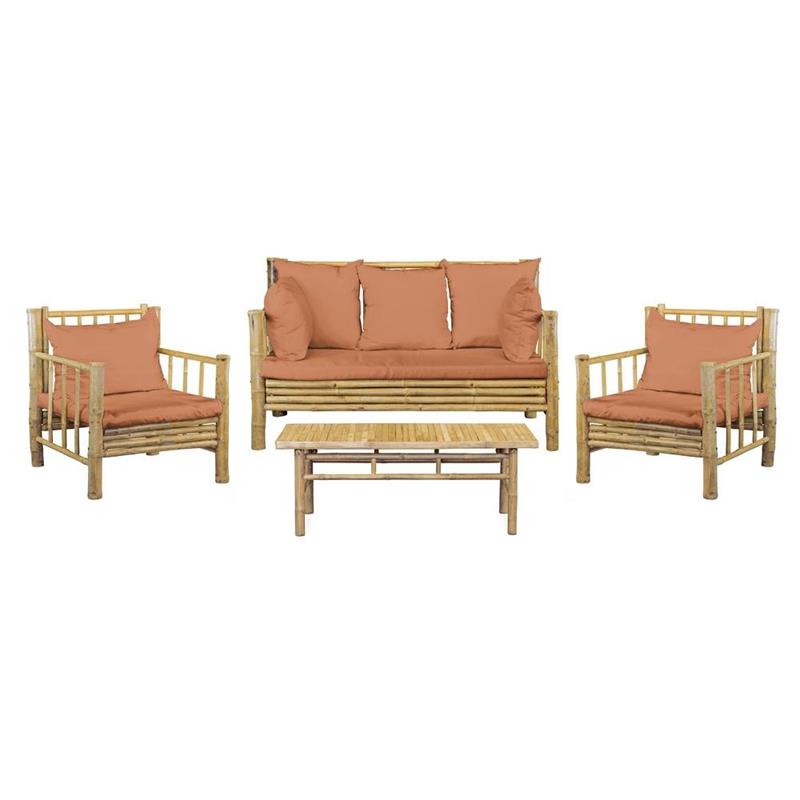 BAMBOO SET GIARDINO YASMIN 4 POSTI TERRACOTTA