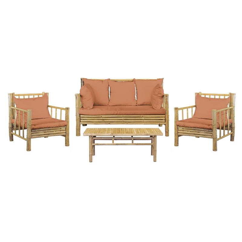 BAMBOO SET GIARDINO YASMIN 4 POSTI TERRACOTTA