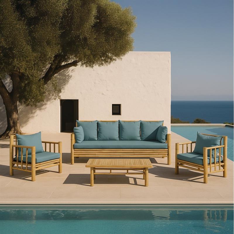 BAMBOO SET GIARDINO YASMIN 5 POSTI BLU