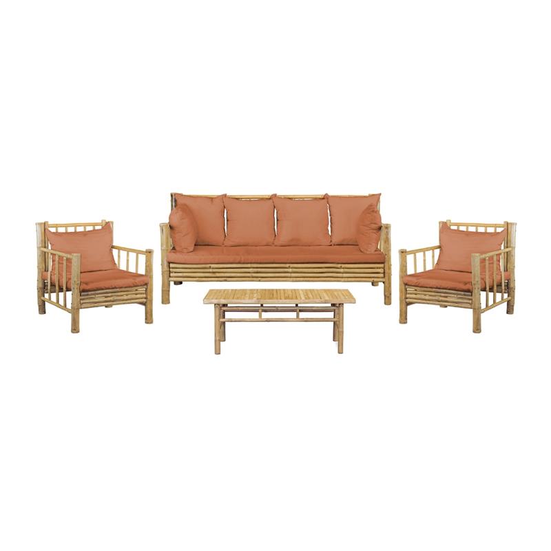 BAMBOO SET GIARDINO YASMIN 5 POSTI TERRACOTTA