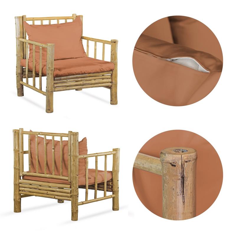BAMBOO SET GIARDINO YASMIN 5 POSTI TERRACOTTA