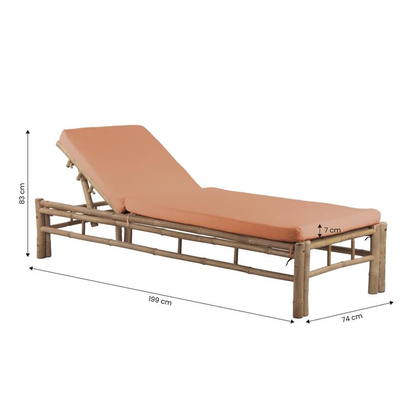 BAMBOO LETTINO 199X74X83CM TERRACOTTA