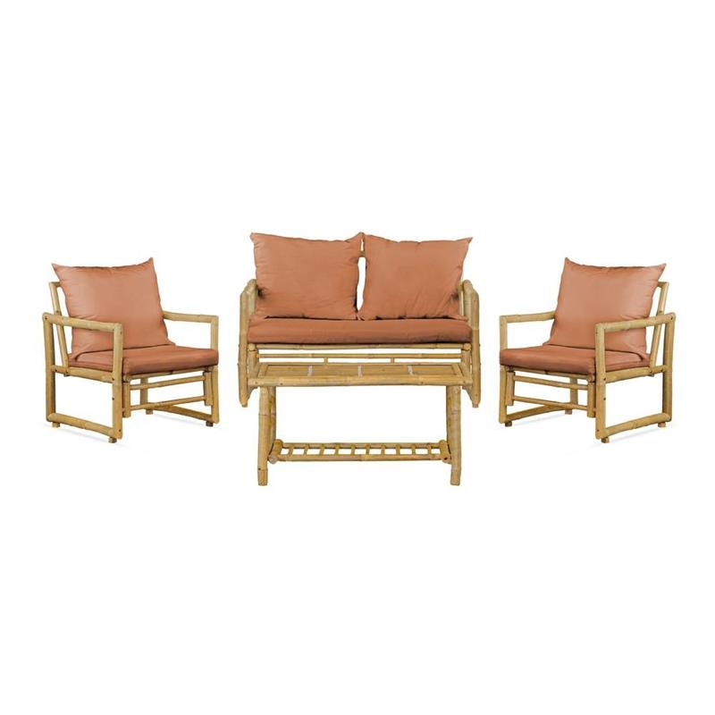 BAMBOO SET COCO 4 POSTI TERRACOTTA