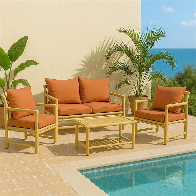 BAMBOO SET COCO 4 POSTI TERRACOTTA
