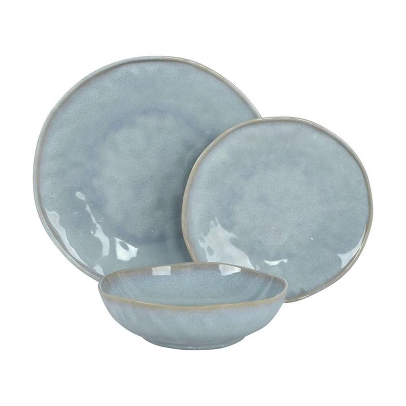 SET ELEN 18 PIATTI IN CERAMICA BLU