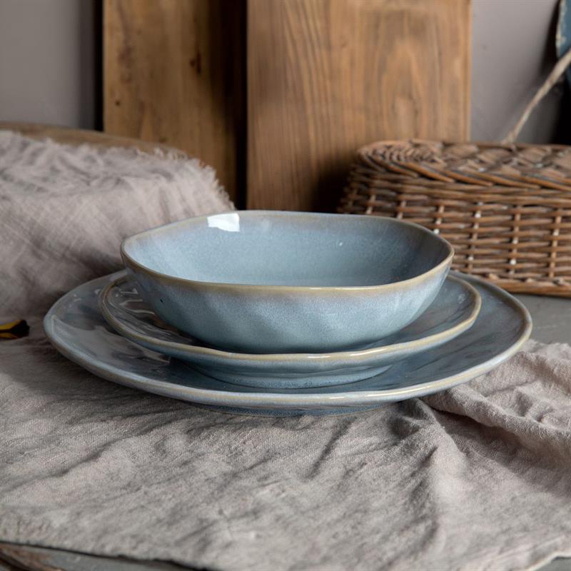 SET ELEN 18 PIATTI IN CERAMICA BLU
