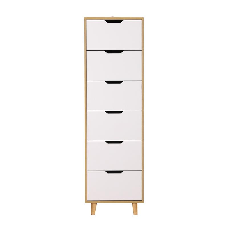 SKY CASSETTIERA ALTA 6C BIANCO/ROVERE 45X40X152 CM