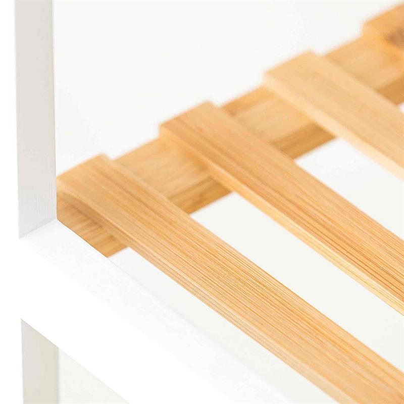 SCAFFALE BAMBOO 5 RIPIANI NATURAL+BIANCO 60X26X130CM