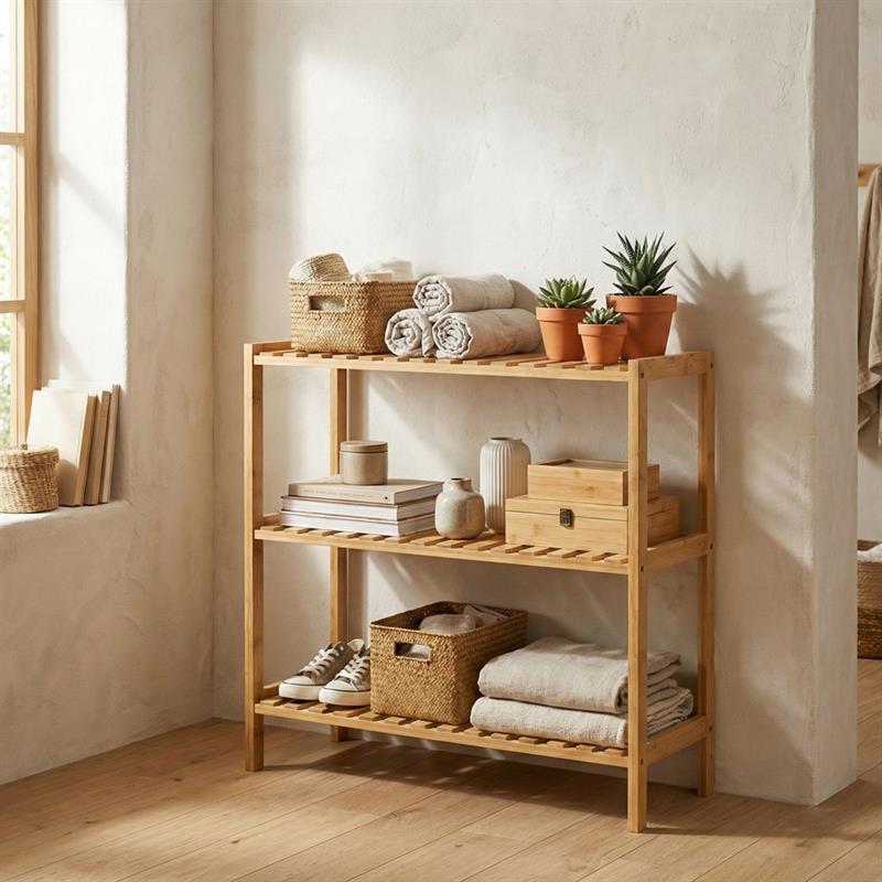 SCAFFALE BAMBOO 3 RIPIANI 60X26X66CM