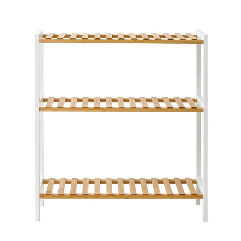 SCAFFALE BAMBOO 3 RIPIANI NATURAL+BIANCO 60X26X66CM