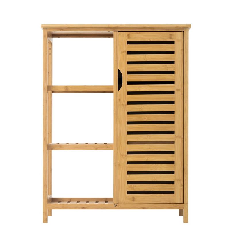MOBILE IN BAMBOO CON 1 ANTA E SCAFFALATURA 66X33X87