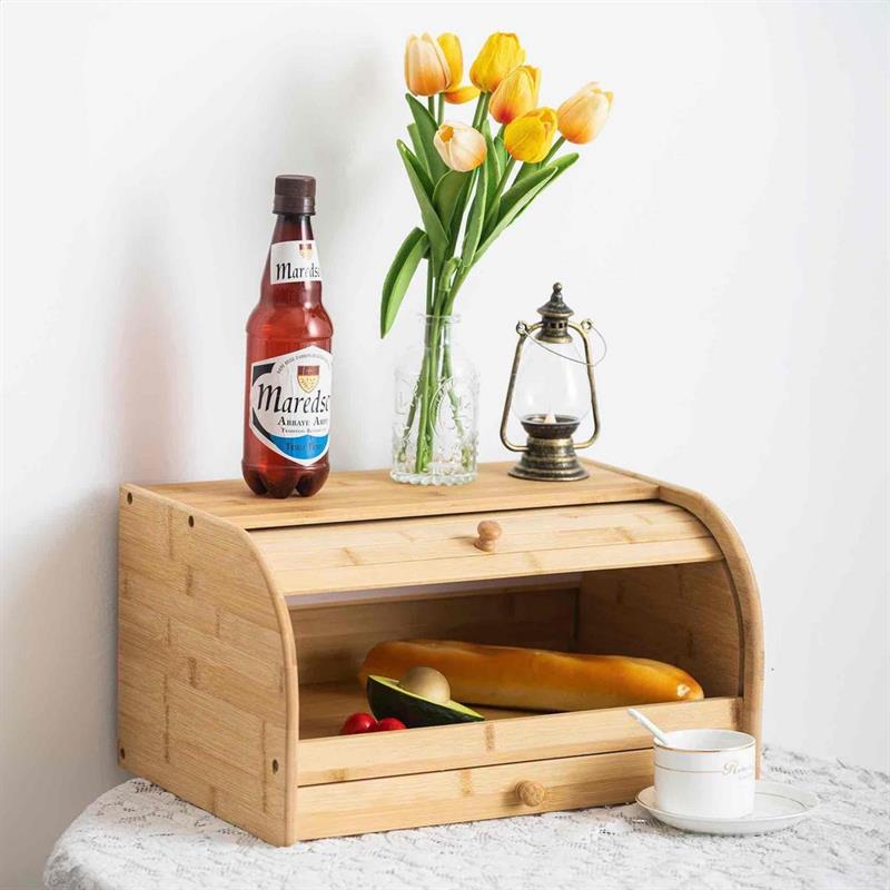 PORTAPANE BAMBOO CON CASSETTO 40X27X21,5 CM