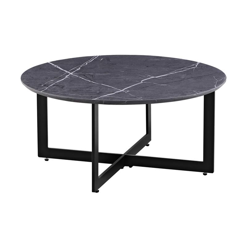 YARA TAVOLINO MARMOGRIGIO SCURO 75X75X35 CM