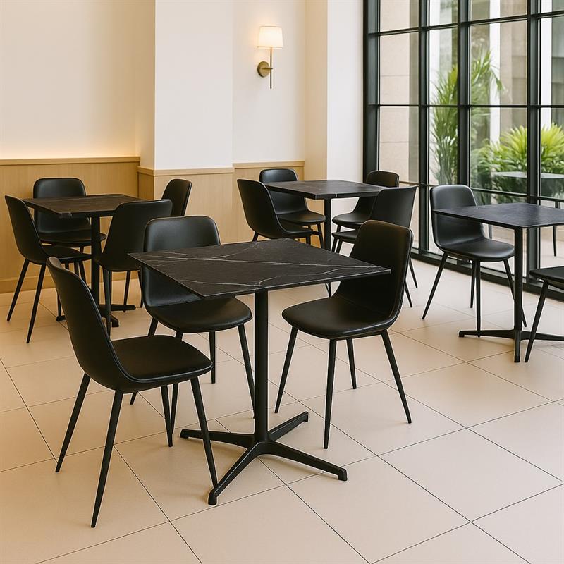 TAHLIA TAVOLO DA BAR MARMO GRIGIO SCURO 70X70X77,5 CM
