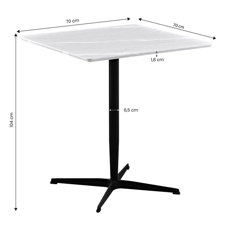 TAHLIA TAVOLO BAR MARMO GRIGIO CHIARO 70X70X77,5 CM