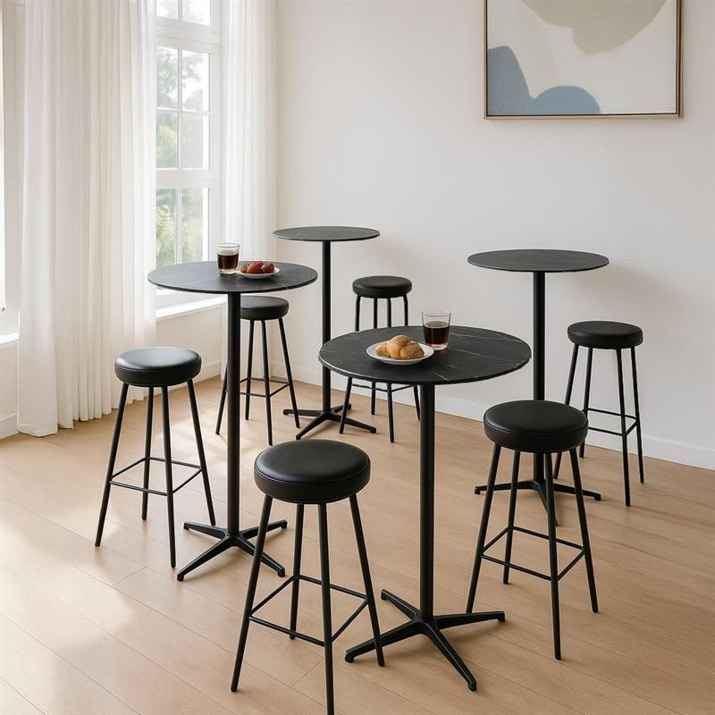 ROWAN TAVOLO BAR MARMO GRIGIO SCURO 70X70X104 CM