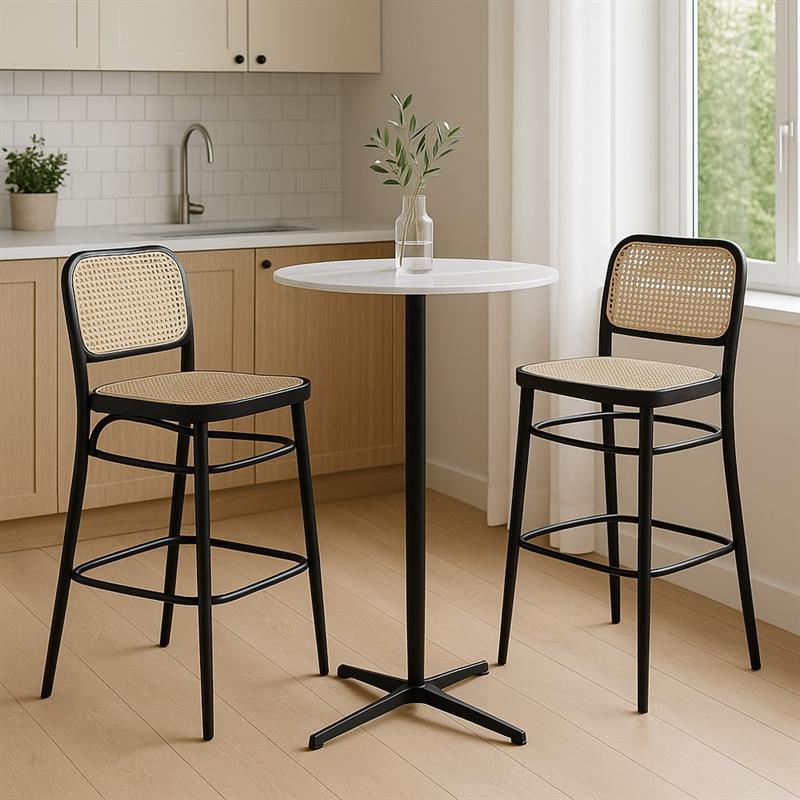 ROWAN TAVOLO BAR MARMO GRIGIO CHIARO 70X70X104 CM