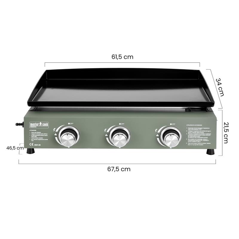 PIASTRA GAS 3 BRUCIATORI GREEN