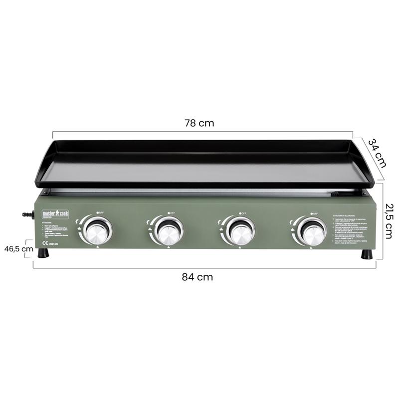 PIASTRA GAS 4 BRUCIATORI GREEN