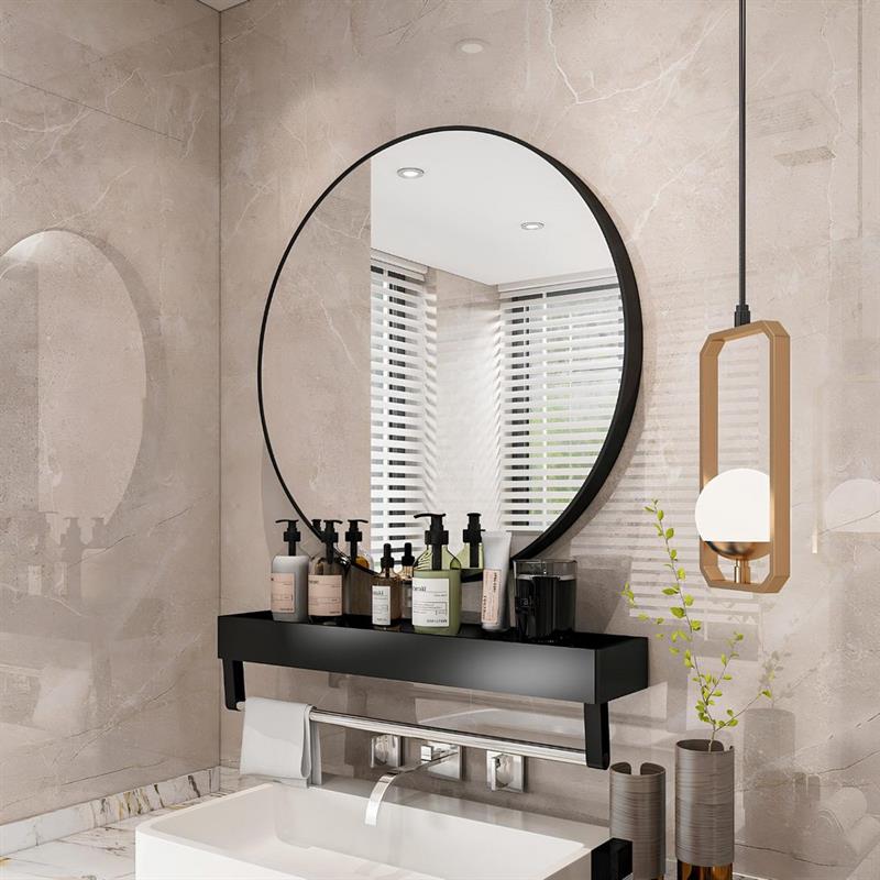 ECOCHE SPECCHIO TONDO 70 CM NERO