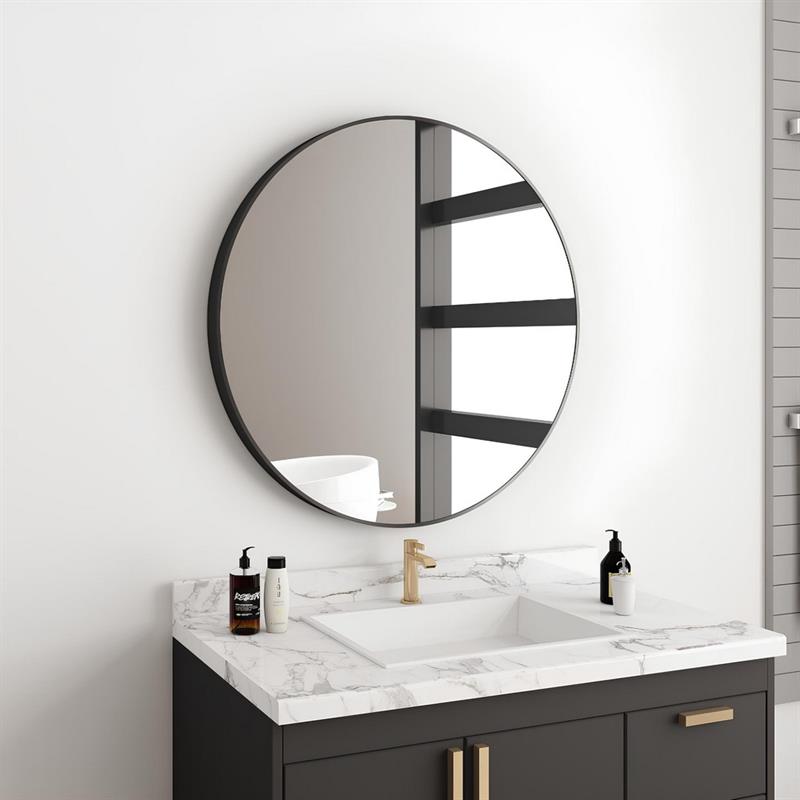 ECOCHE SPECCHIO TONDO 70 CM NERO