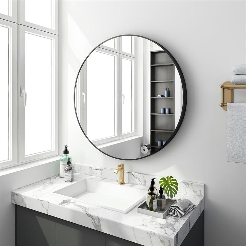 ECOCHE SPECCHIO TONDO 70 CM NERO