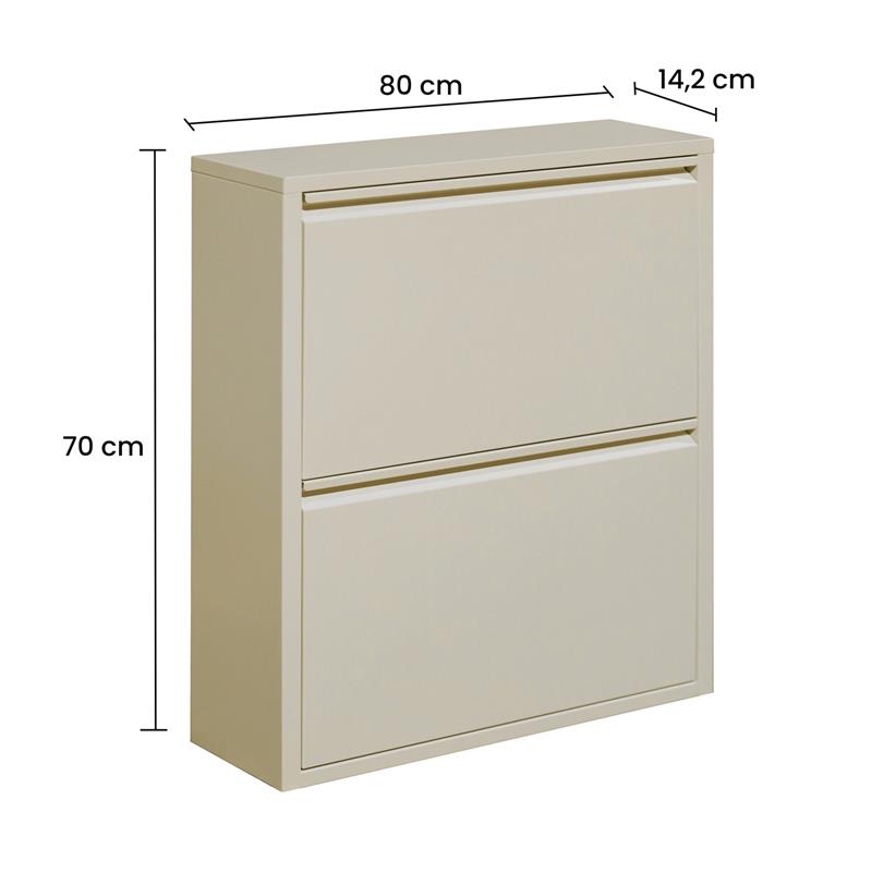 EMY SCARPIERA METALLICA 2A AVORIO 80X14,2X70,5 CM