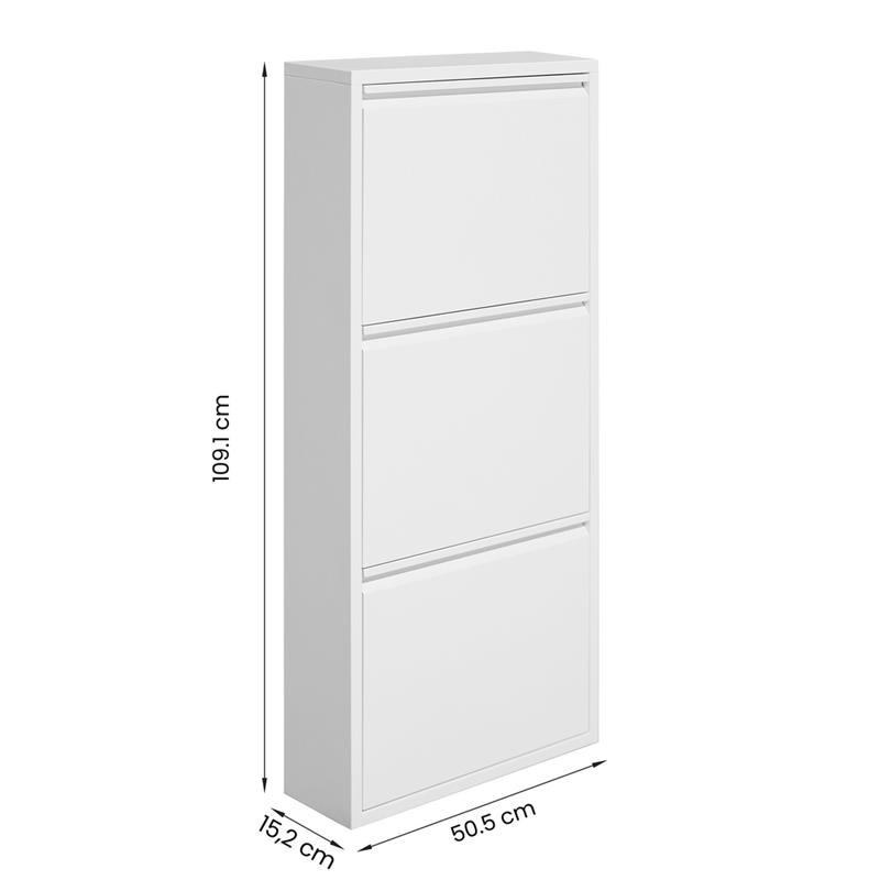 EMY SCARPIERA METALLICA 3A BIANCO 50,5X15,2X109,1 CM