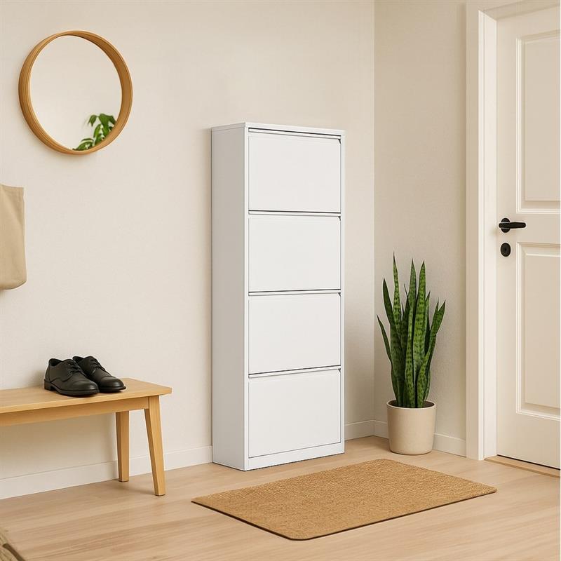 EMY SCARPIERA METALLICA 4A BIANCO 50,5X15,2X144 CM