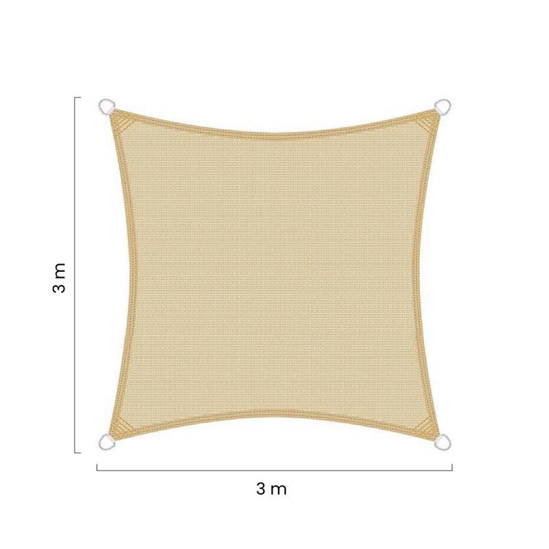 VELA OMBRA QUADRA 180GR 3X3MT BEIGE