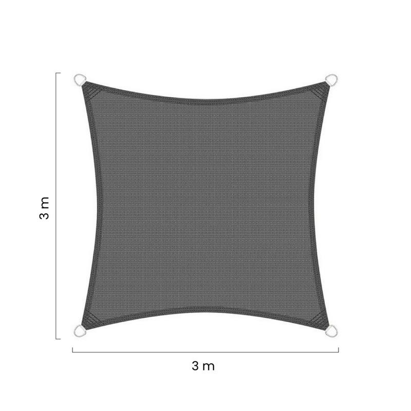 VELA OMBRA QUADRA 180GR 3X3MT GRIGIO