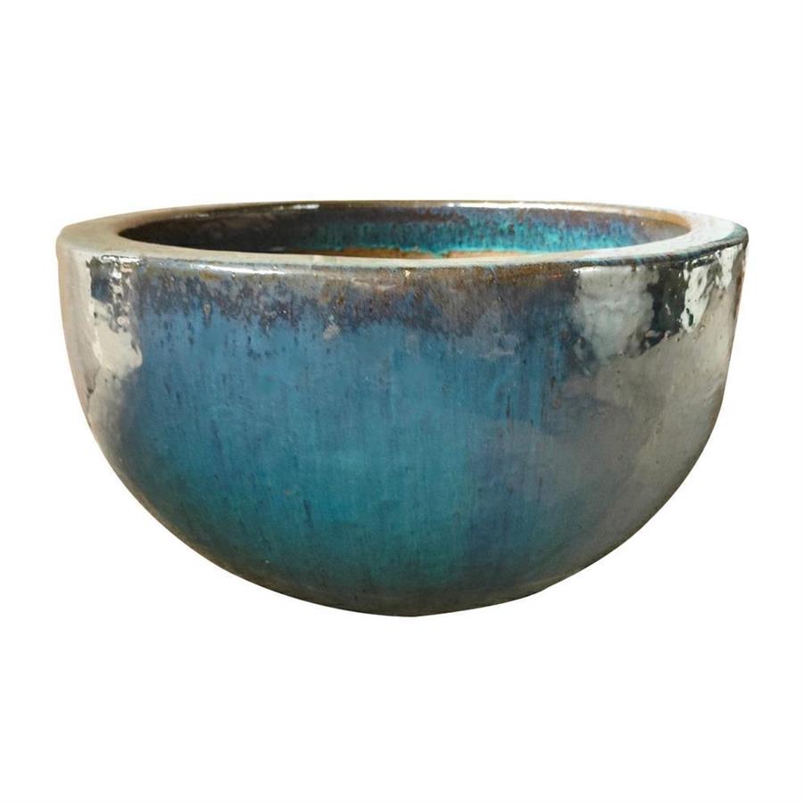 Vaso verde acqua  in terracotta con finitura smaltata 51x30 cm -  Mahon