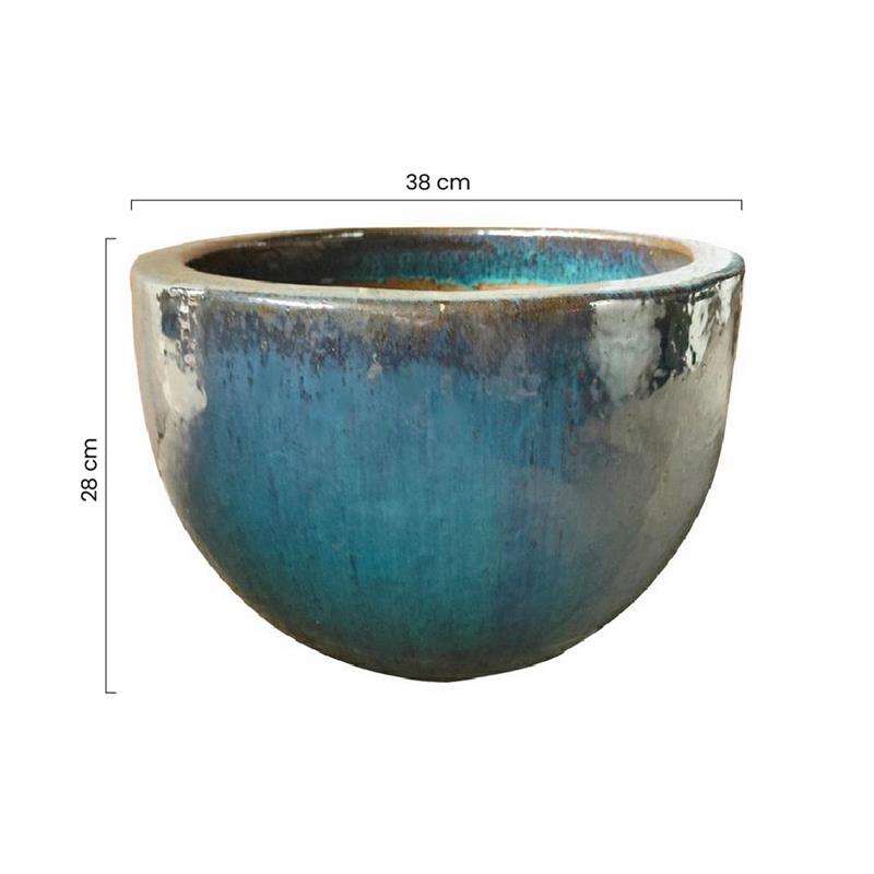 VASO MAHON 38*28 VERDE ACQUA