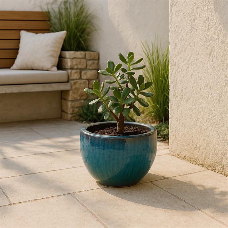 VASO MAHON 31*20 VERDE ACQUA