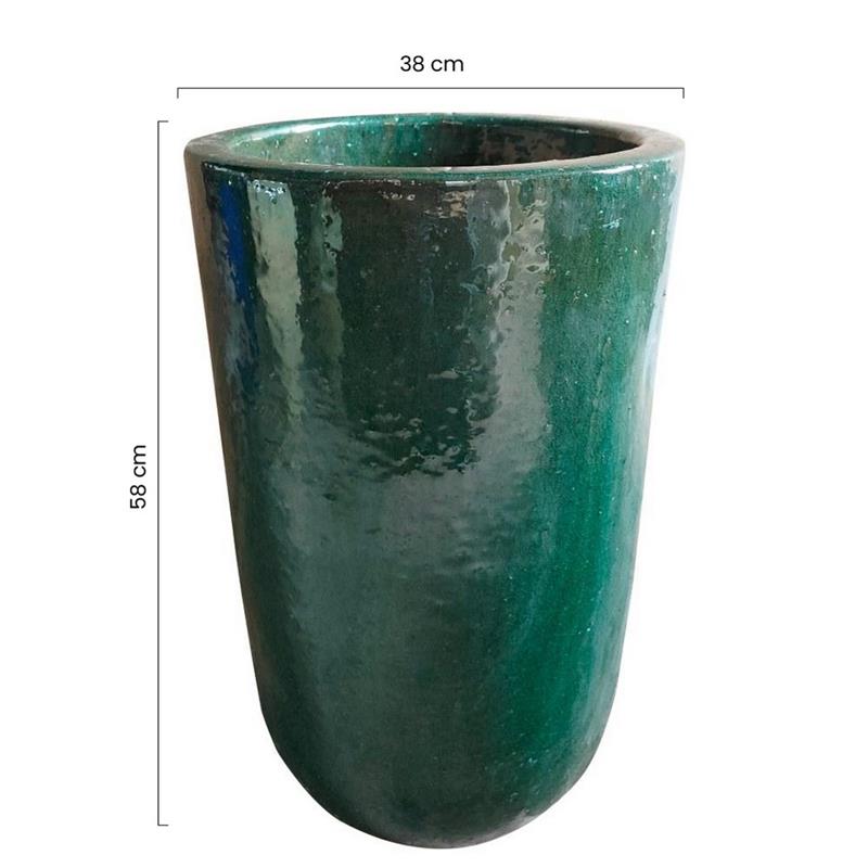 VASO INCA 38*58 VERDE BOTTIGLIA