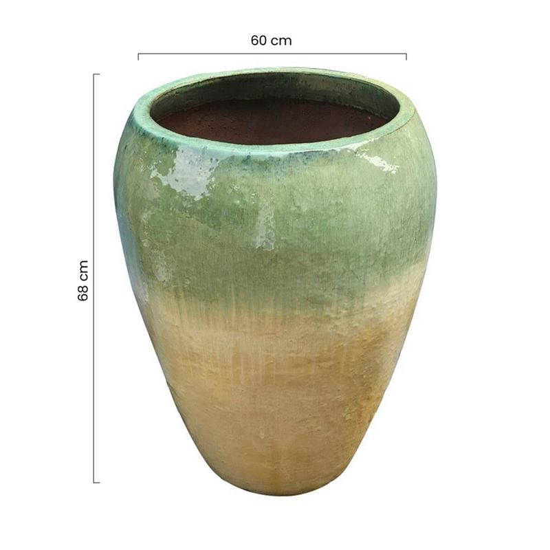 VASO MANACOR 60*68 VERDE ACQUA / GREZZO