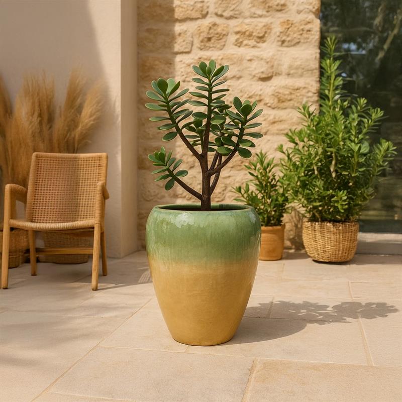 VASO MANACOR 44*56 VERDE ACQUA / GREZZO