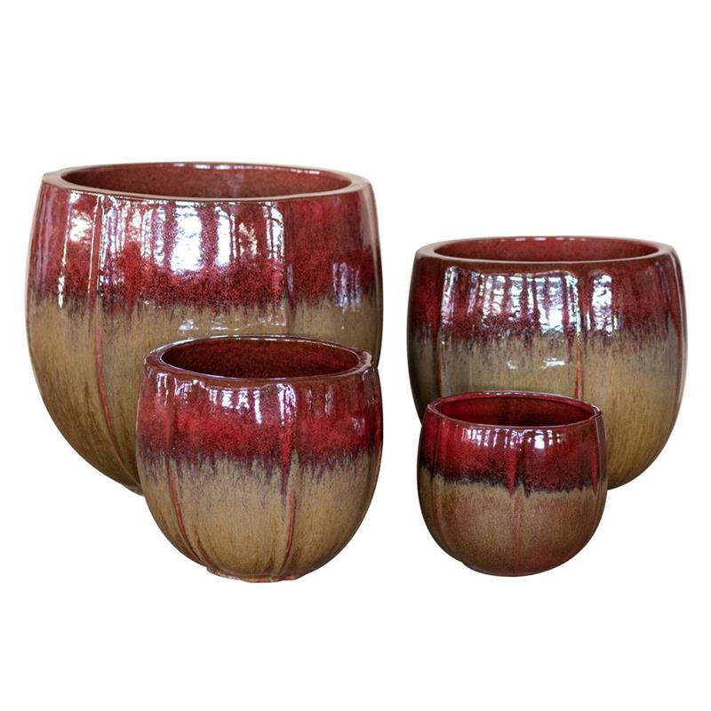 VASO SANTORINI 35*34 ROSSO