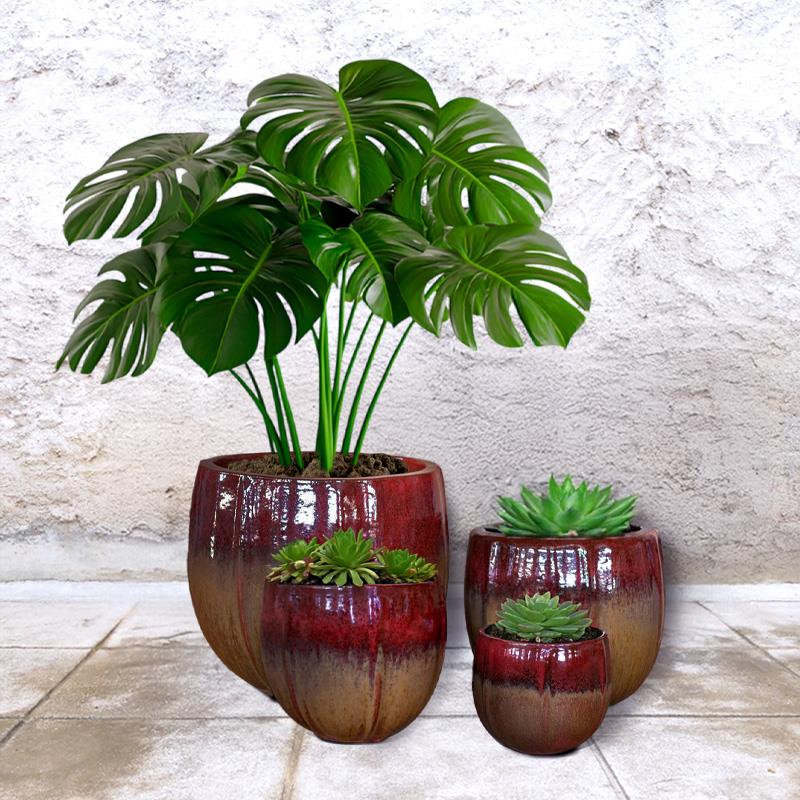 VASO SANTORINI 21*19 ROSSO
